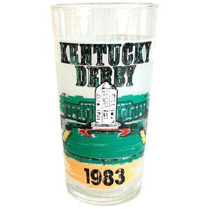 Kentucky Derby Glass 1983 Souvenir Horse Race Mint Julep Drinking Churchill Down